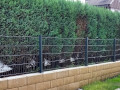 80cm DSM-Zaun mit Aufschraubpfosten auf einer Mauer montiert