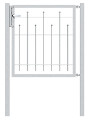Stahlzaun Madrid, einflügeliges Tür-Set aus feuerverzinktem Stahl, inklusive Pfosten