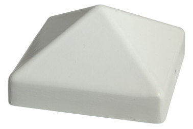 Pfostenkappe Pyramide (weiß beschichtet & Aluminium Druckguss) 9x9 cm